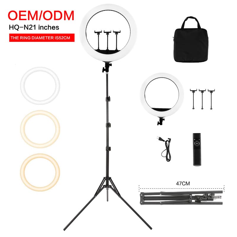 HQ-21-inch Lighting Lamp for Douyin Kuaishai Photos, LED Phone Stand Photography Beauty Ring Live Fill Light