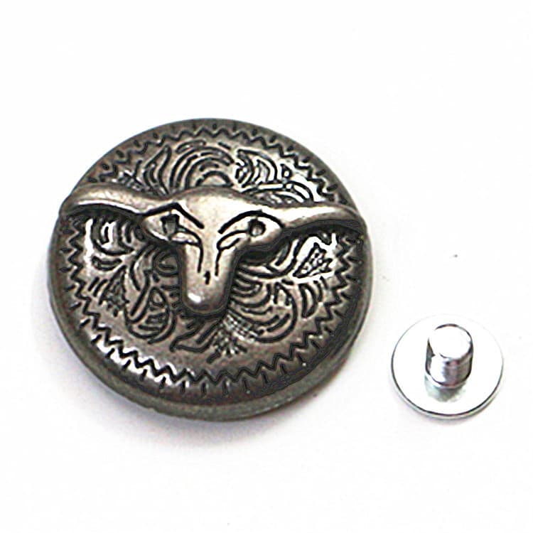 Round retro embossed money bag buckle screw decorative buckle dollar buckle leather goods leather carving coin keychain factory direct sales