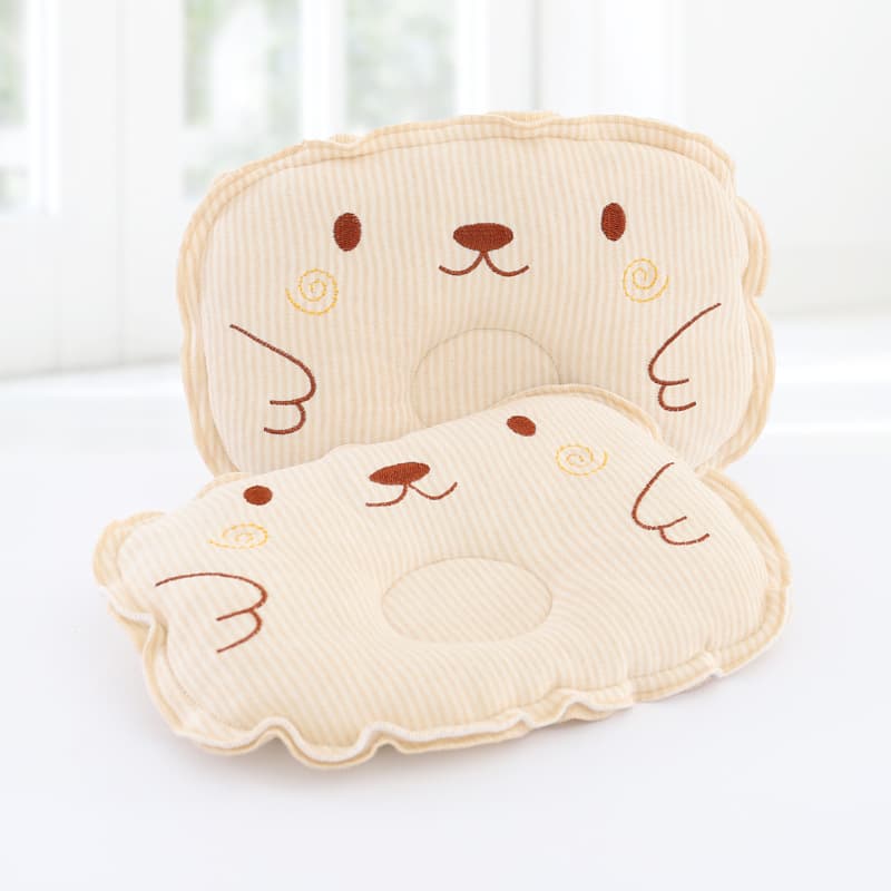 Colored Cotton Knitted Baby Pillow for Newborns and Infants, Shaping Pillow