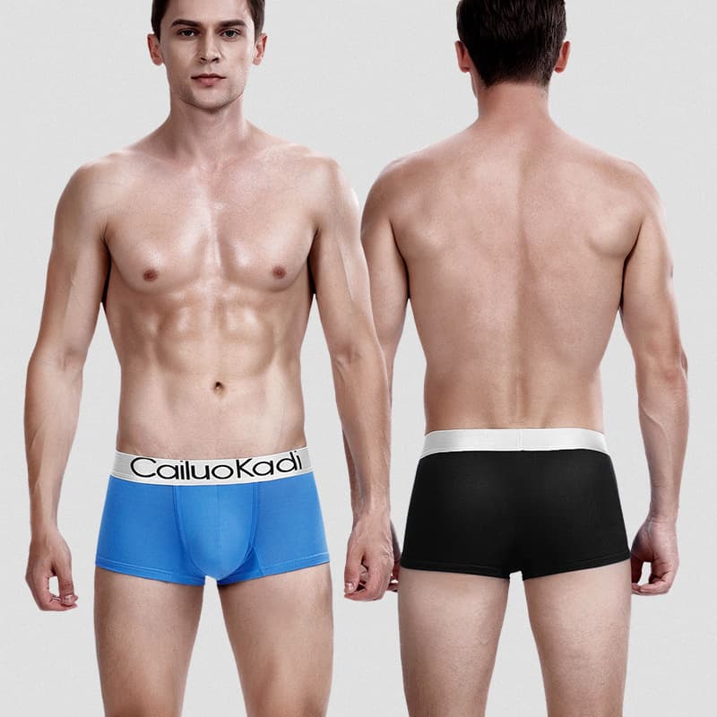 Men's Mid-Waist Boxer Shorts Milk Silk Youth Breathable Cotton Comfortable Underwear Men's Shorts