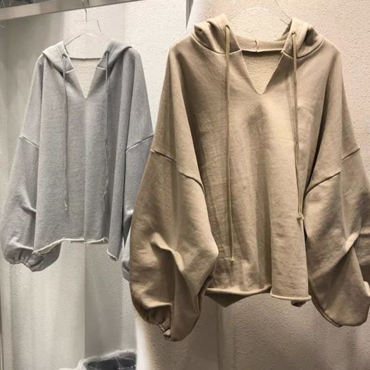 2020 New Women's Spring and Autumn Korean-style Long-sleeved Hooded ins Thin Sweater bf Lazy Style All-match Loose Trendy Top