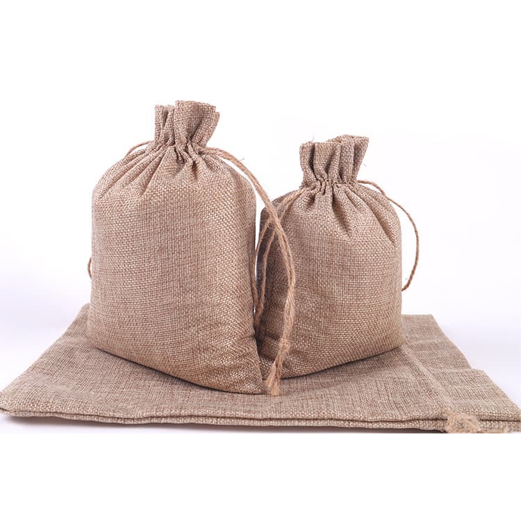 Factory direct supply linen drawstring bag for jewelry storage, custom eco-friendly gift packaging