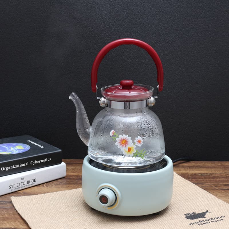 Heat-resistant borosilicate glass kettle, thick direct-heat glass teapot for flower tea, multi-purpose glass kettle for electric ceramic stove