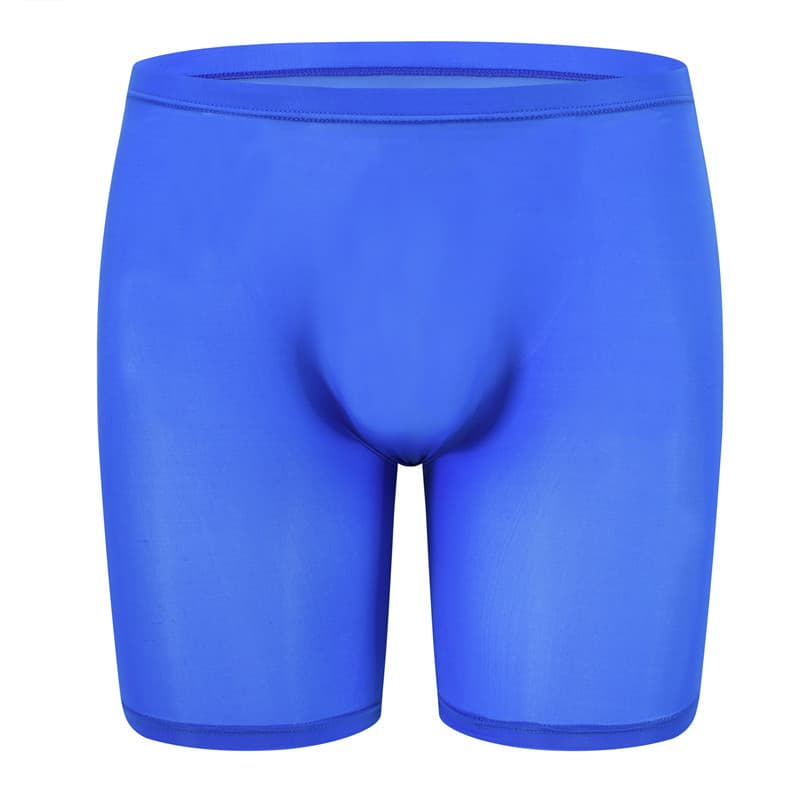 Foreign Trade Amazon Men's Boxer Briefs, One-Piece Ice Silk Flat-Leg Pants, Transparent Sexy Men's Underwear, Solid Color Wrapper