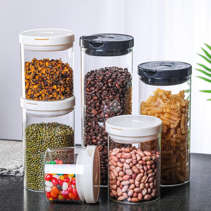 Borosilicate Glass Sealed Jar for Grains, Food, Tea, Storage Canister, Household Organizer Bottle
