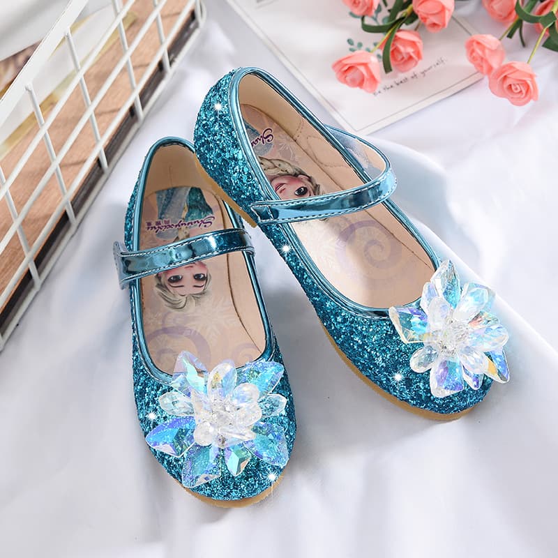 Wholesale girls' crystal single shoes, girls' princess shoes, little girl rhinestone shoes, girls' breathable lining performance princess shoes