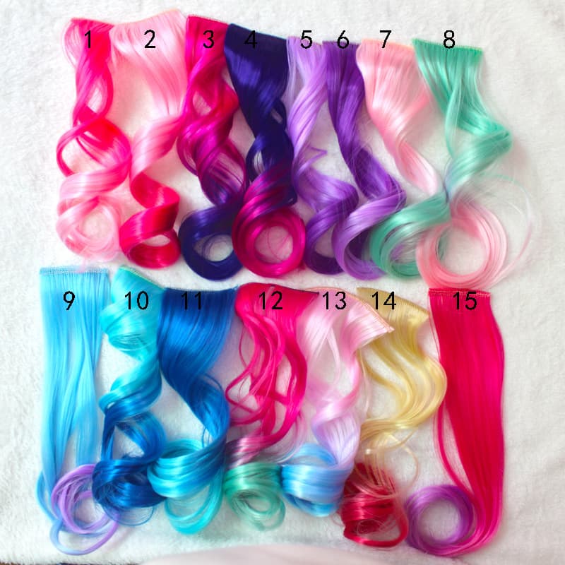 Ombre Curly Wig Hair for Foreign Trade, Handmade Children's Hair Accessories, DIY Bow Hair Clip, High-Temperature Silk Hair Extensions