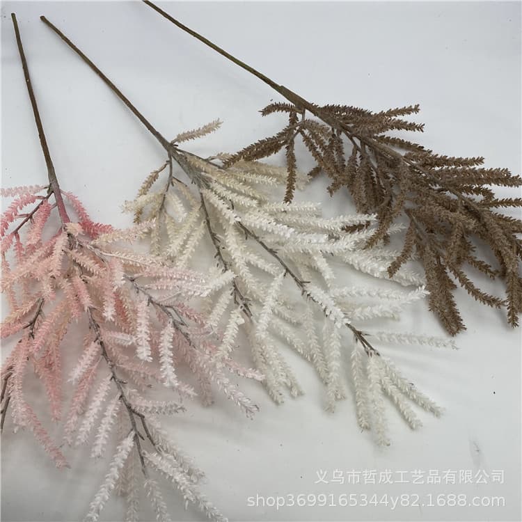 Single Stem Artificial Rice Grass in Unique Colors for Floral Design and Model Home Displays