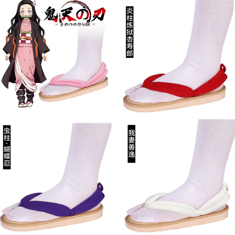 Demon Slayer Tanjiro Kamado Nezuko Shinobu Kocho Giyu Tomioka cosplay geta in stock