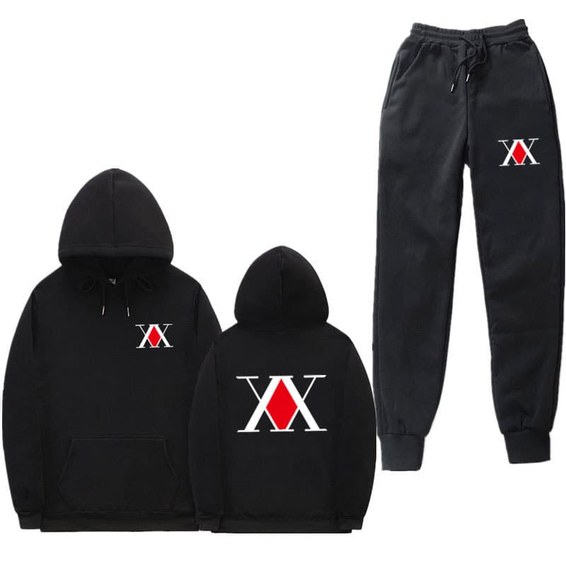Japanese Anime Hunter x Hunter Hoodie Set, European Size Hoodie for Men and Women, Sweatshirt with Long Pants