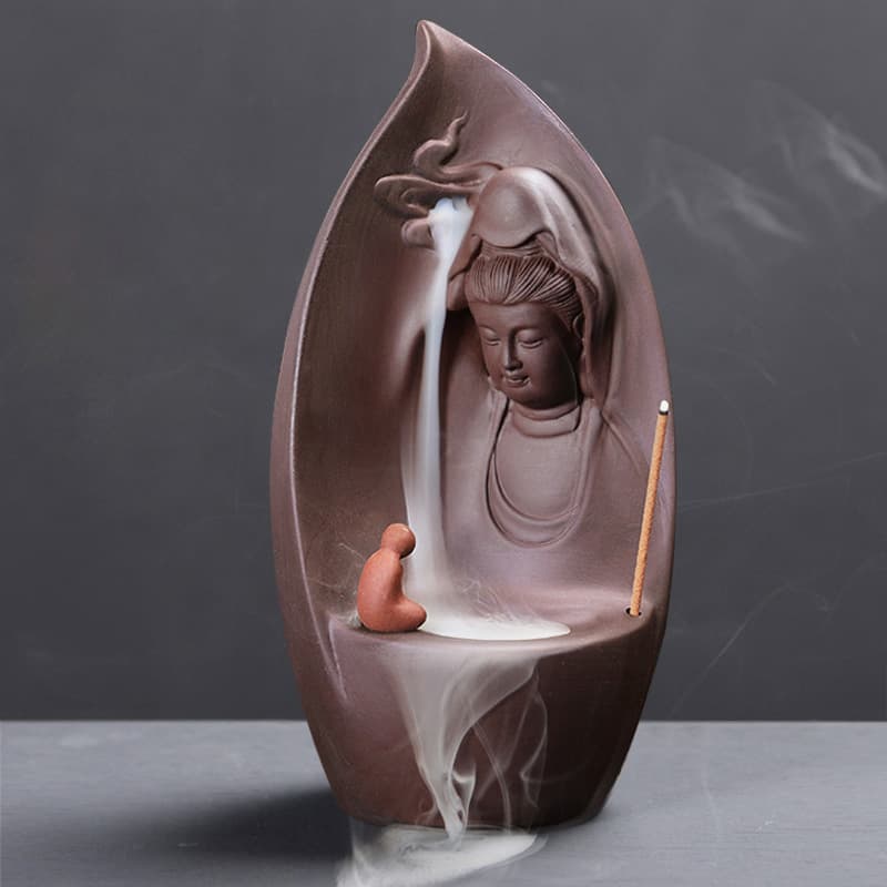 Backflow incense burner purple sand mountain flowing water household personalized incense burner indoor Zen new sandalwood incense burner ornaments