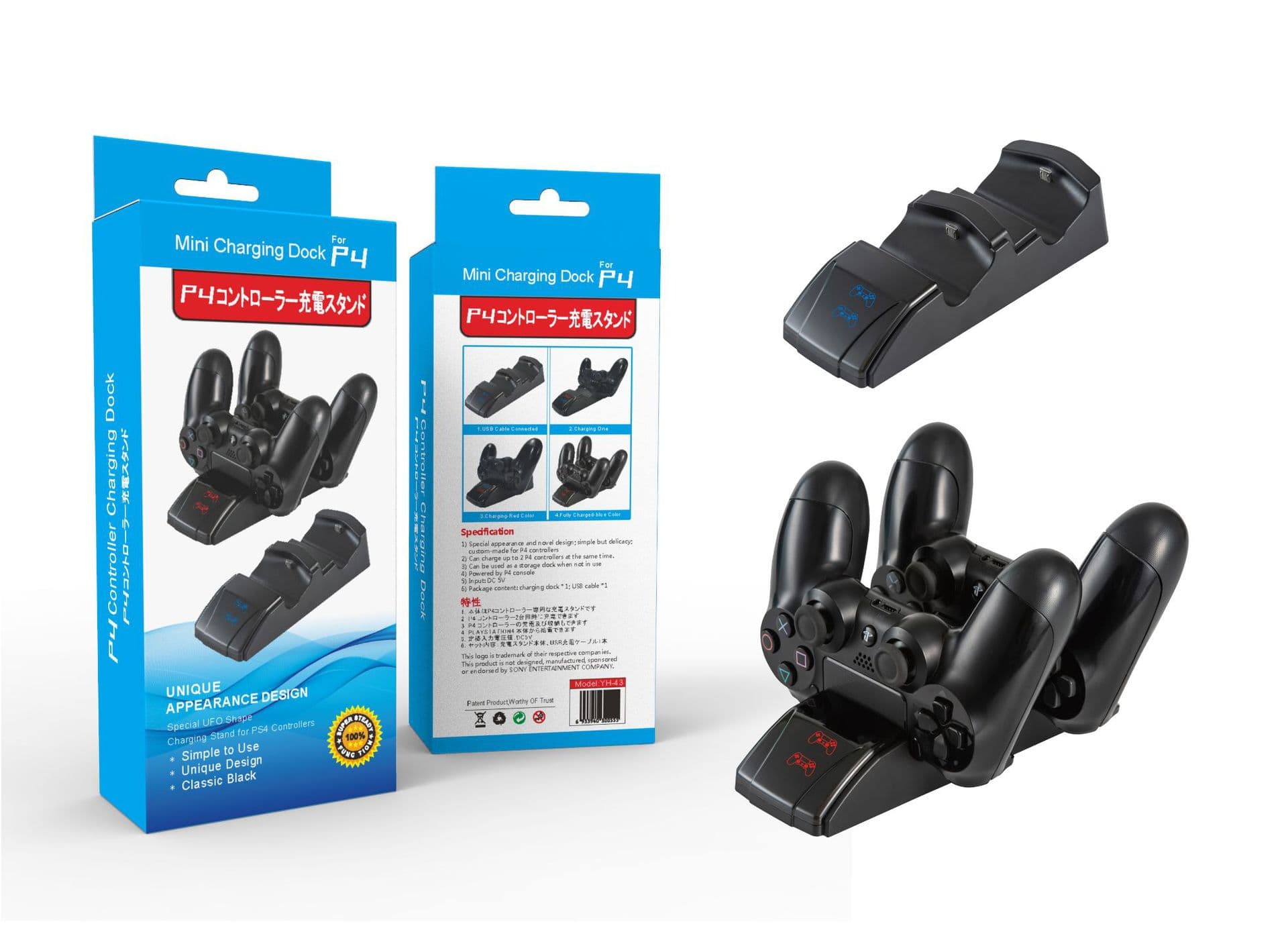 New Display PS4 Game Controller Charging Dock PS4 Dual Charging Stand PS4 Game Controller Fast Charger