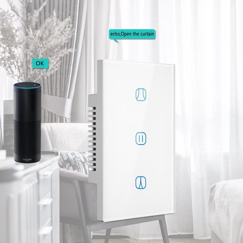 Tuya US Standard WiFi Smart Electric Curtain Panel, Mobile Remote Control, Scene Linkage, Timer Remote Switch