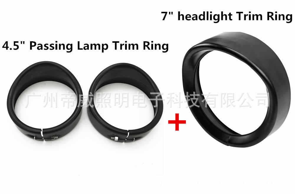 Motorcycle 7-Inch Headlight, 4.5-Inch Fog Light Visor, Harley Visor Protective Lamp Cover, Auxiliary Light Cover