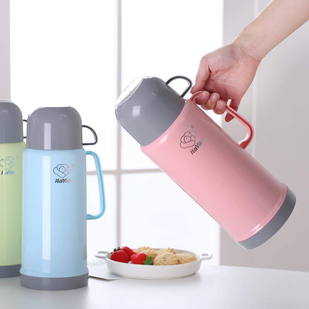 Jiayan Kids Insulated Water Bottle Portable Home Vacuum Flask Mini Glass Liner Hot Water Bottle Thermos