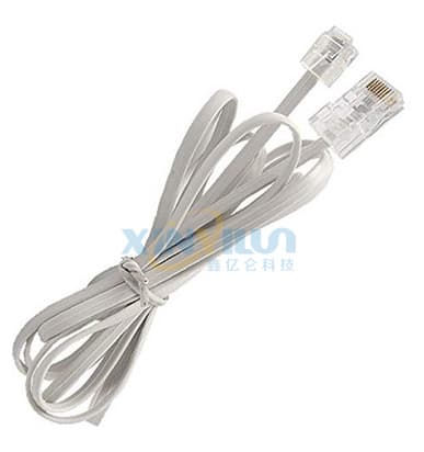 White 4-Core Telephone Line RJ11 to RJ45 US Telephone Plug to Network Plug 6P4C to 8P8C Patch Cable
