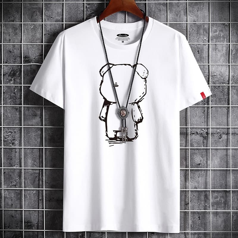 Men's Short Sleeve T-Shirt Summer Korean Style Trendy Half Sleeve Student Wholesale Loose Casual Streetwear Couple Tee Men's Clothing