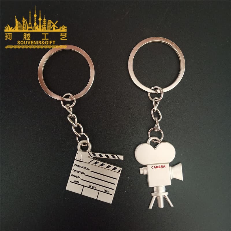 Custom Camera Epoxy Cartoon Keychain Gift for Advertising Events Travel Movie Clapperboard Keychain