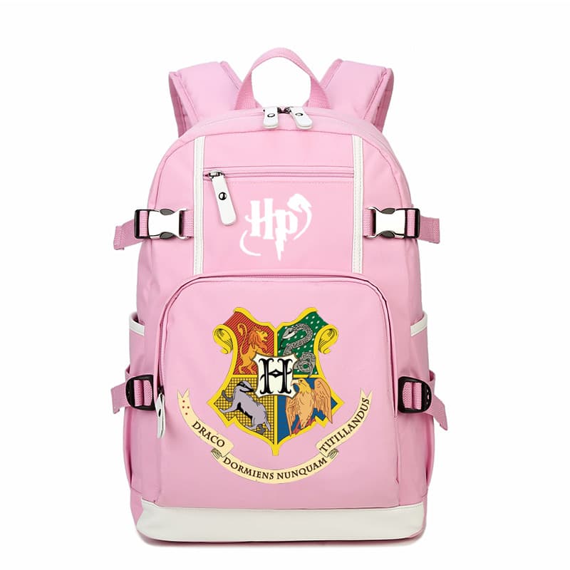 Harry Potter Backpack - Hogwarts Houses (Snake, Badger, Eagle, Lion) Movie Merchandise, Cute School Bag for Women