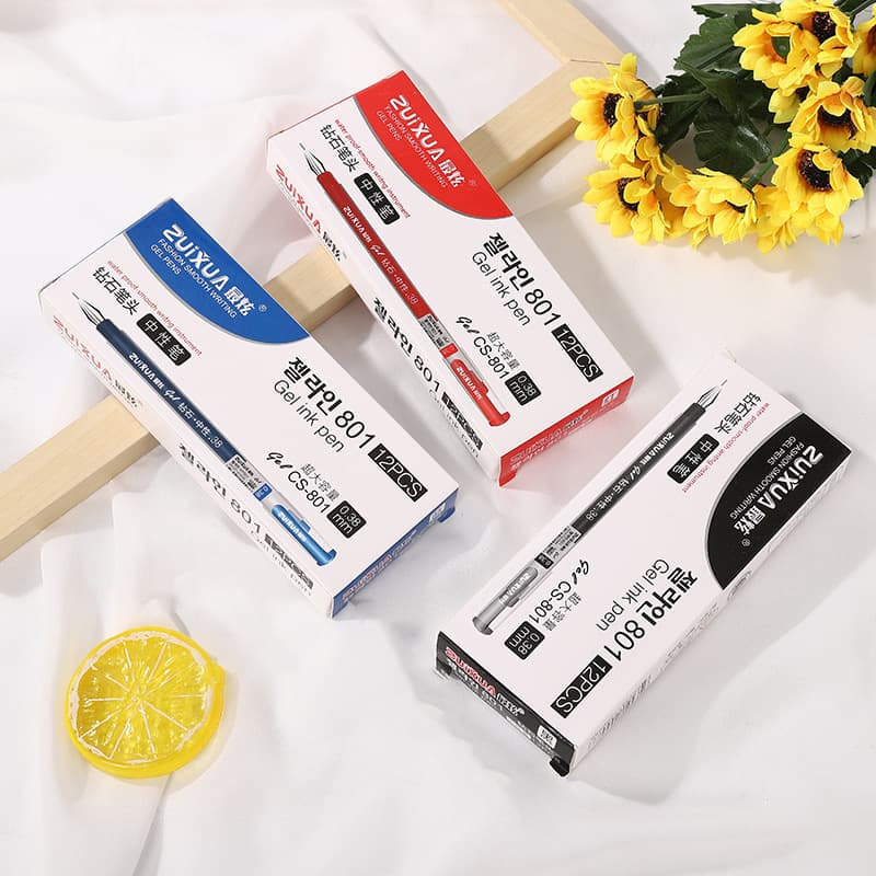 Cartoon Diamond Tip Gel Pen Large Capacity Needle 0.38mm No Ink Breakage Pen Student Study Office Supplies