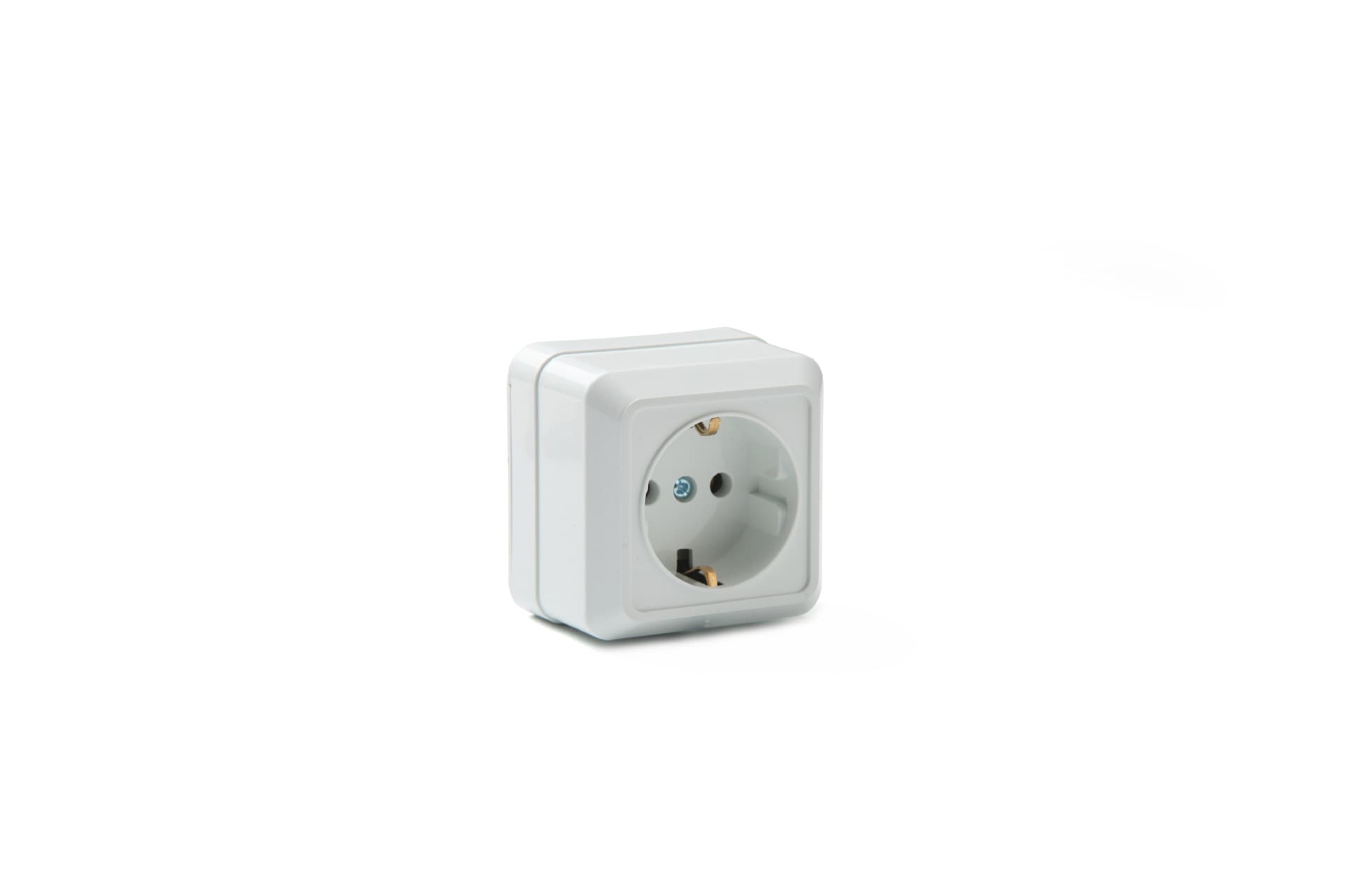 [Factory Supply] SR European Socket, Surface-Mounted Grounded Power Socket, White Socket