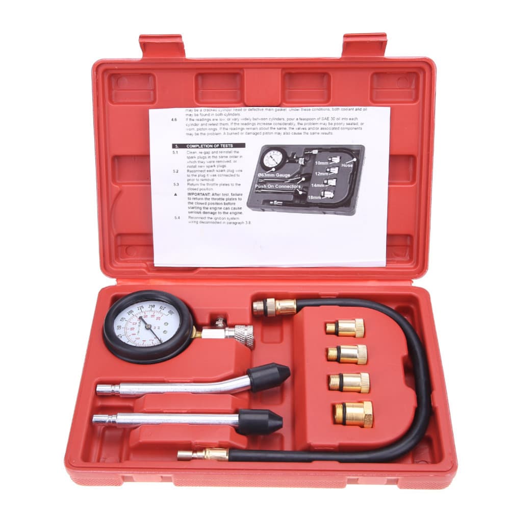 Multi-function Cylinder Pressure Gauge Car Motorcycle Cylinder Pressure Gauge Dual-use Plastic Box Compression Tester