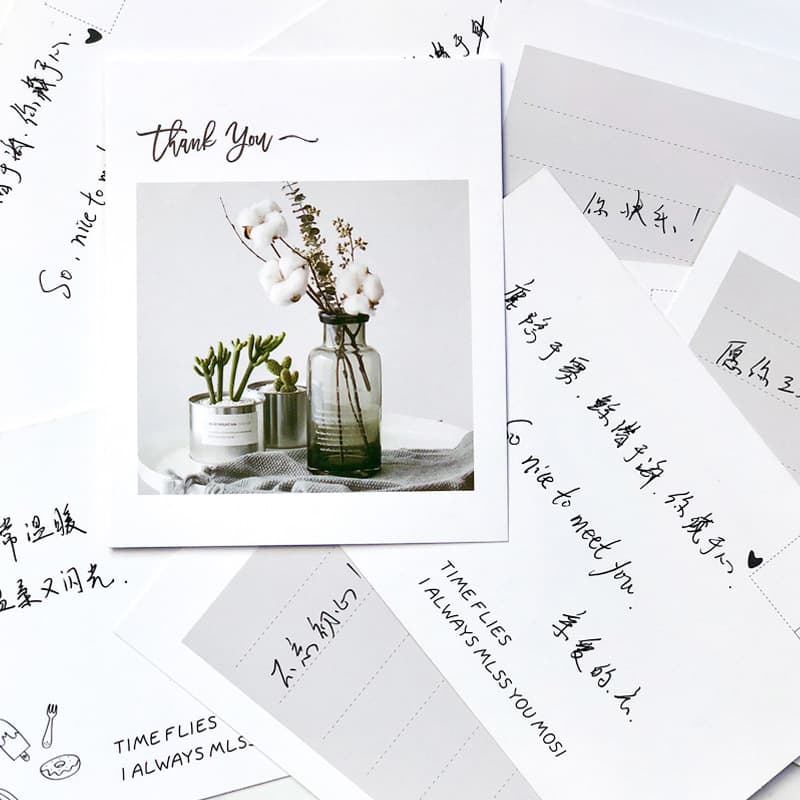 Florist cards, after-sales cards, postcards, positive review cards, blank handwritten thank-you cards, Valentine's Day cards.