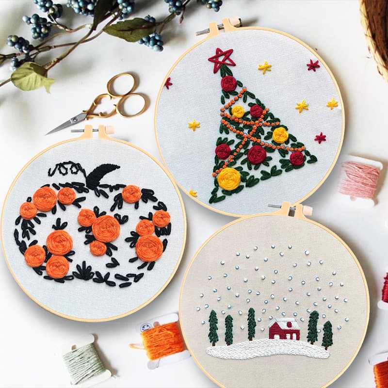 Foreign Material 2021 Christmas DIY Handmade Creative Beginner 3D European Embroidery Kit