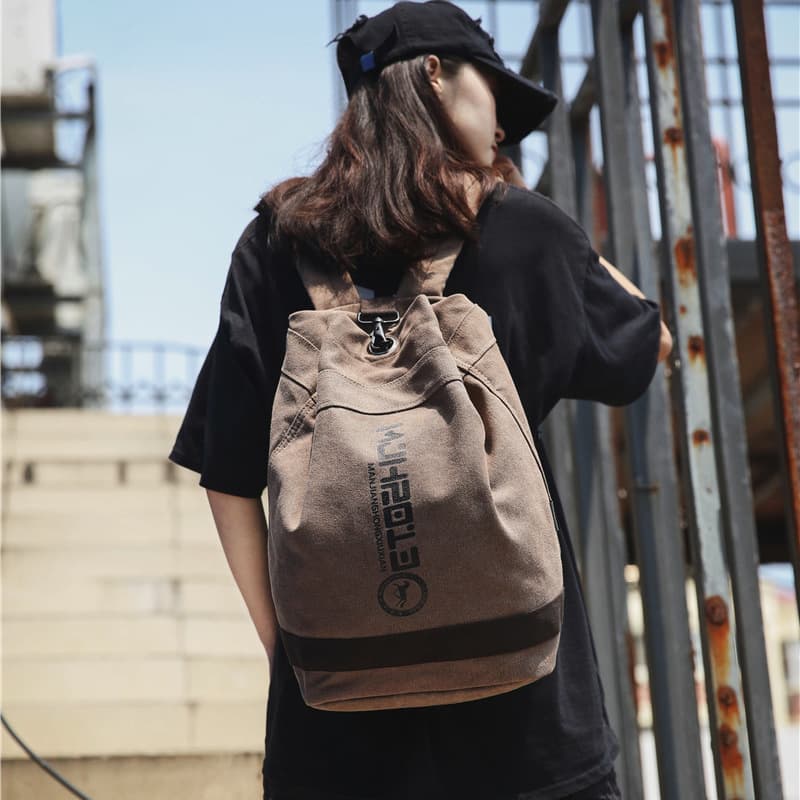 Fashion Letter Print Backpack, New Unisex Multifunctional Casual Backpack, Manjianghong Brand Canvas Outdoor Waterproof Bag