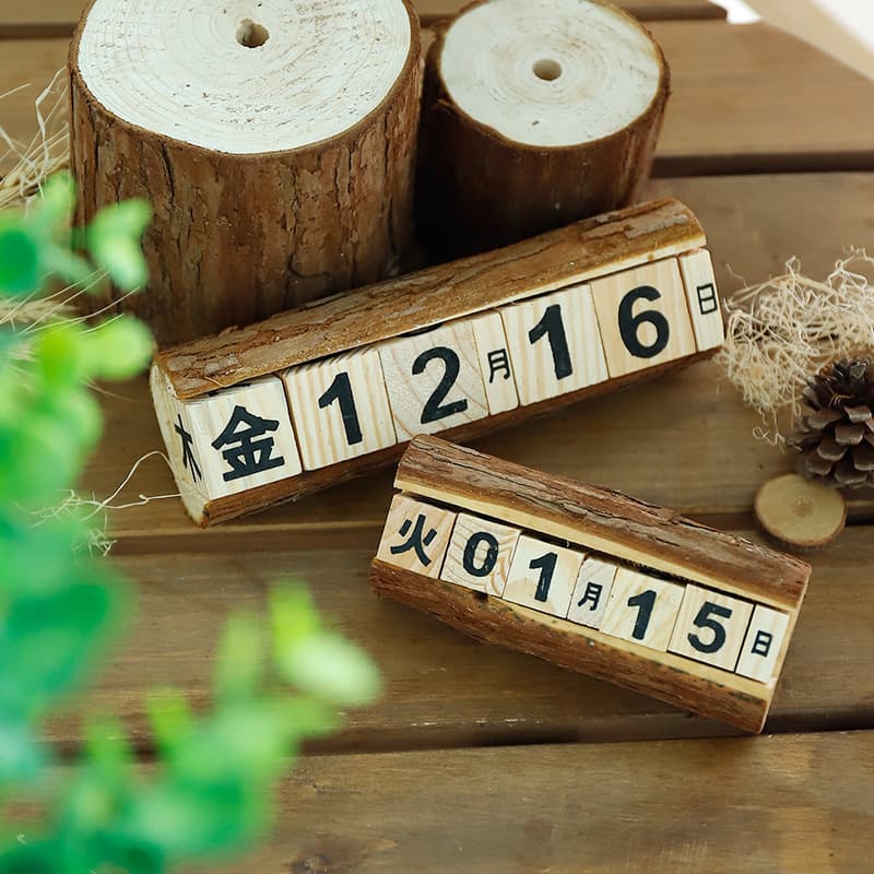 Perpetual Calendar Solid Wood Natural Wood Desk Calendar Photography Background Photo Props Photography Retro Pastoral Ornaments