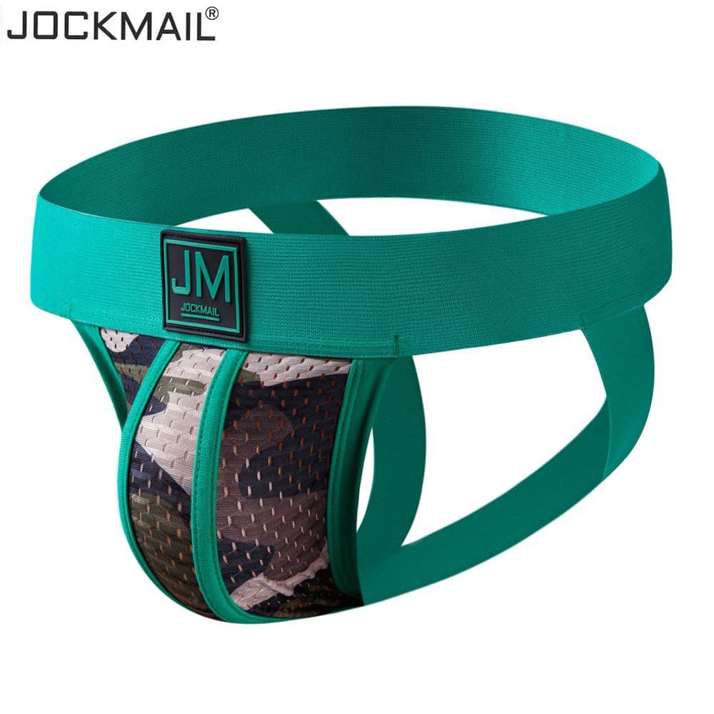 Sexy Camouflage Mesh Bikini Underwear Men's Low Waist T-String Briefs Breathable Cotton Butt Lifting Patterned Trunks