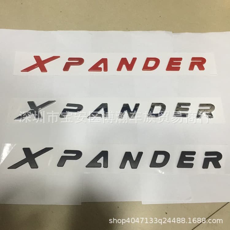 For Mitsubishi XPANDER Hood Emblem English Letter Badge Front and Rear Car Emblem Trunk Badge