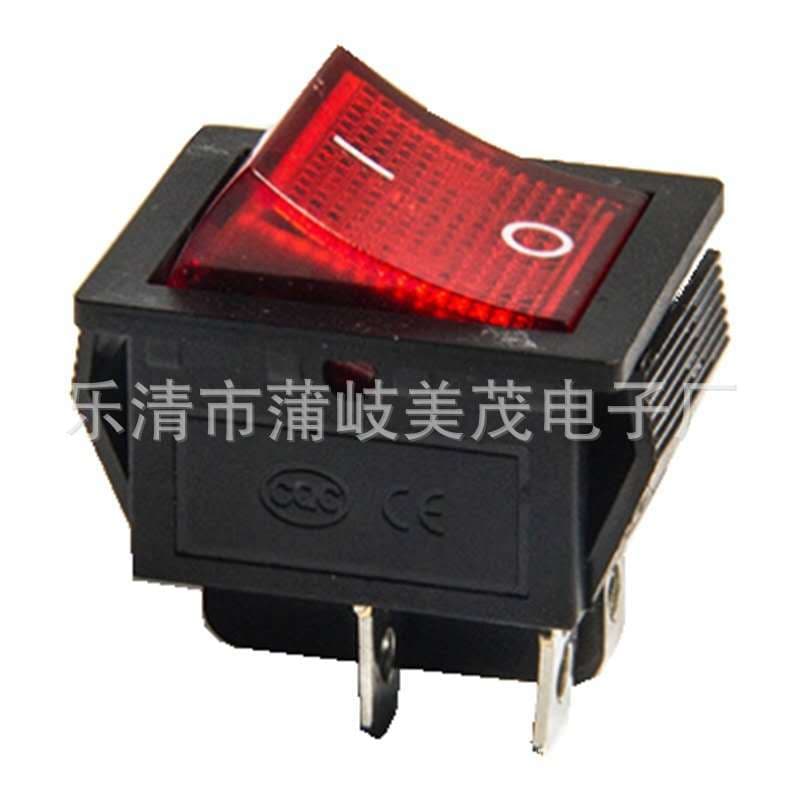 Factory Direct High Quality KCD4 Rocker Switch, Four Pin, Two Position, Waterproof, with Light, Purple Copper Rocker Switch