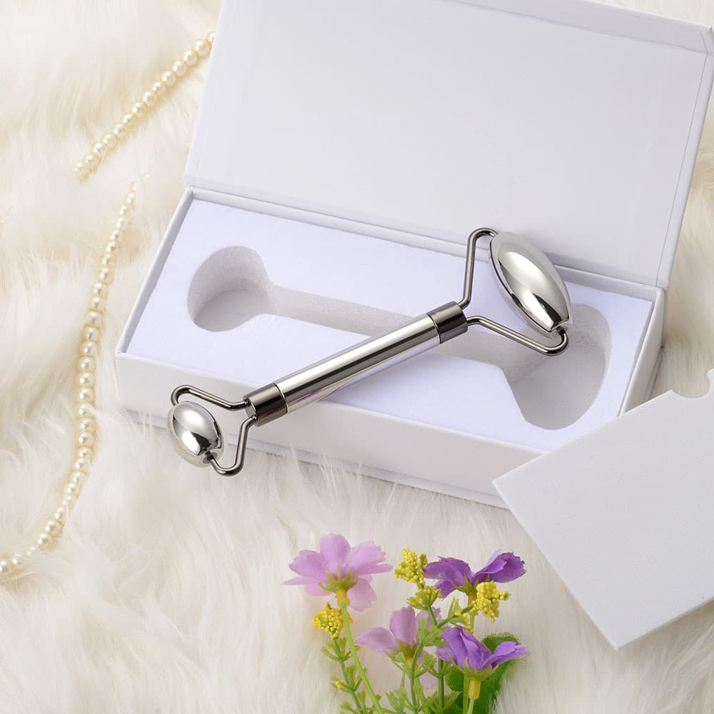 Metal Massage Roller Stainless Steel Facial Massage Stick Double Head Roller Beauty Device Metal Massage Stick