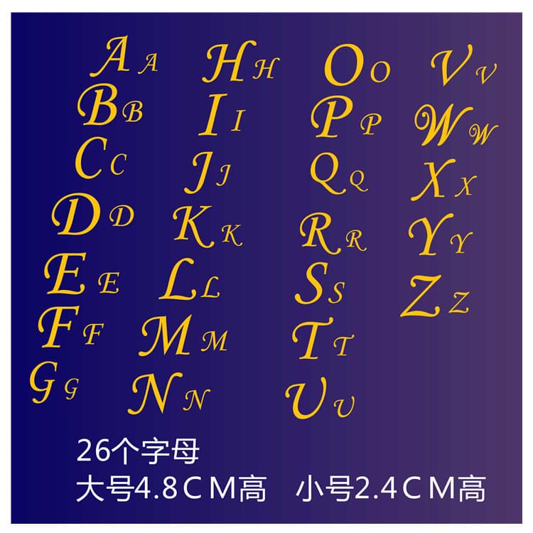 Factory Wholesale DIY Crystal Epoxy Metal Stickers 26 English Alphabet Metal Stickers DIY Accessories Metal Decals