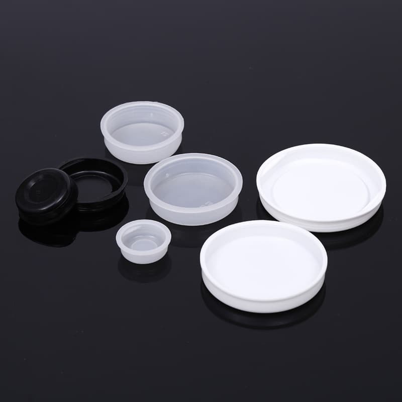 In Stock Wholesale Black White Round Tube Plug Inner Tube Cap Kraft Paper Tube Plastic Plug Cap Aluminum