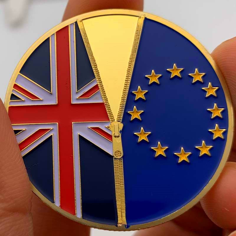 In Stock UK Cook Gold-Plated Commemorative Coin Collectible Brexit Gold Coin Colored EU Exit Coin Craft Gold Coin