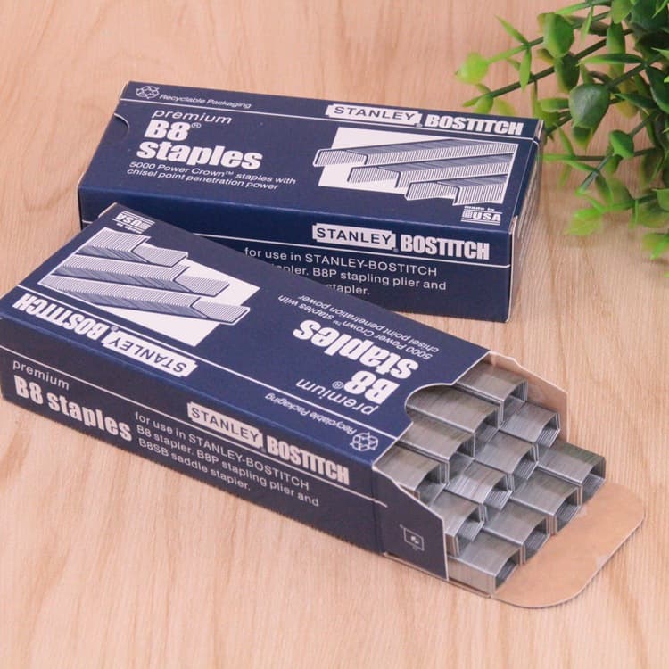 We supply STANLY 2115 1/4-inch staples, B8 staples, arched B8 staples with good hardness.
