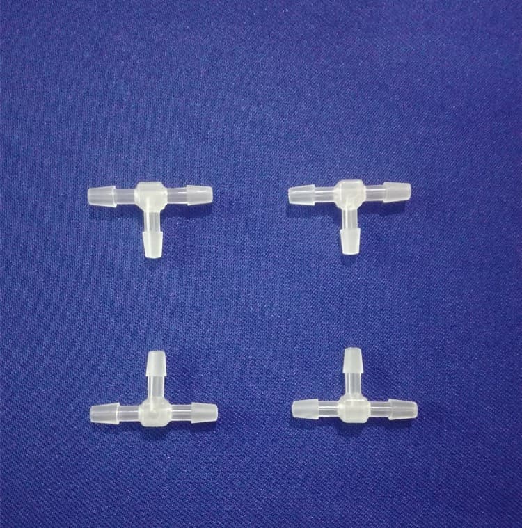 Manufacturer wholesale food-grade transparent polypropylene PPT 4mm air/oil/aquarium T-type plastic three-way hose connector