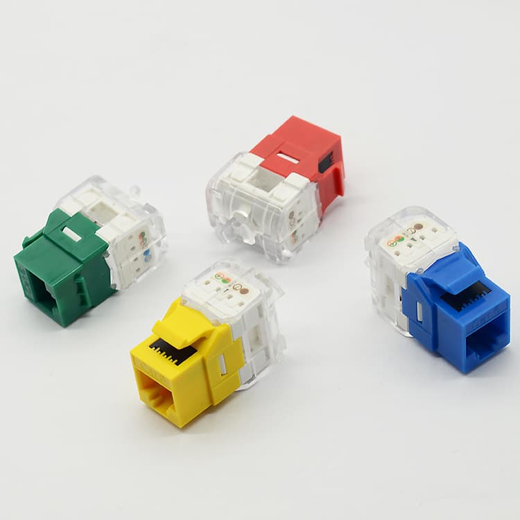 Multi-Color Keystone Jack, Tool-Free RJ45 Module, Cat6 Gigabit Keystone Jack, Network Module for Engineering