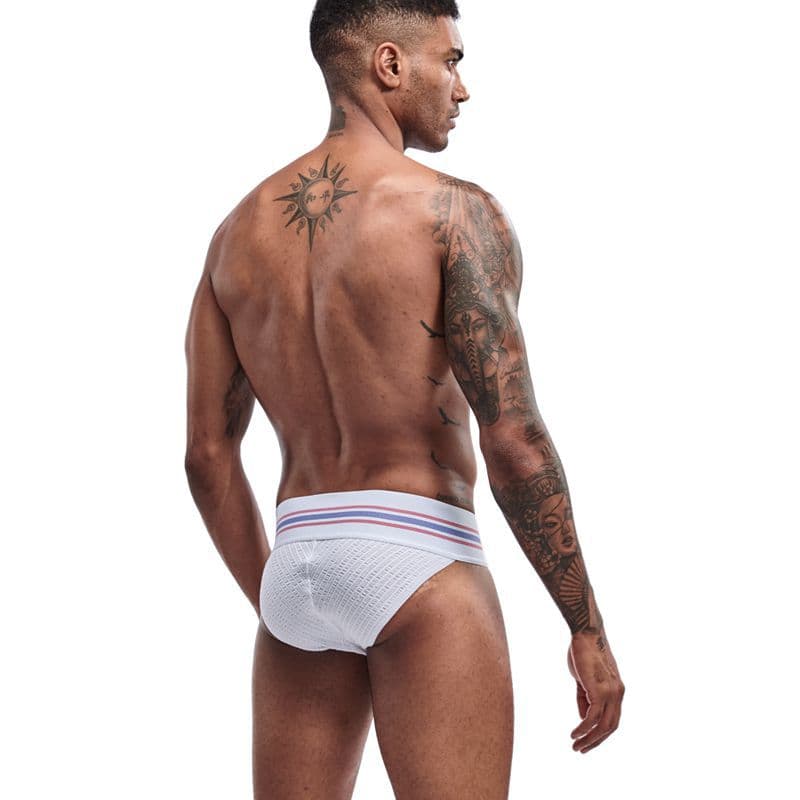 JOCKMAIL Men's Underwear Ultra-Wide Waist High-Trend Triangle Pants High-Elastic Personality Fitness Sports Breathable 3D Cotton Butt Lifting Low Waist Seamless Single Pack