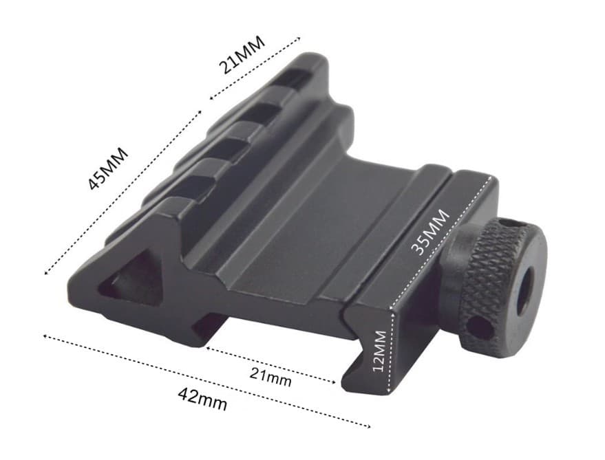 Quick Release Mount with 45-Degree Angle 20mm Tactical Bracket