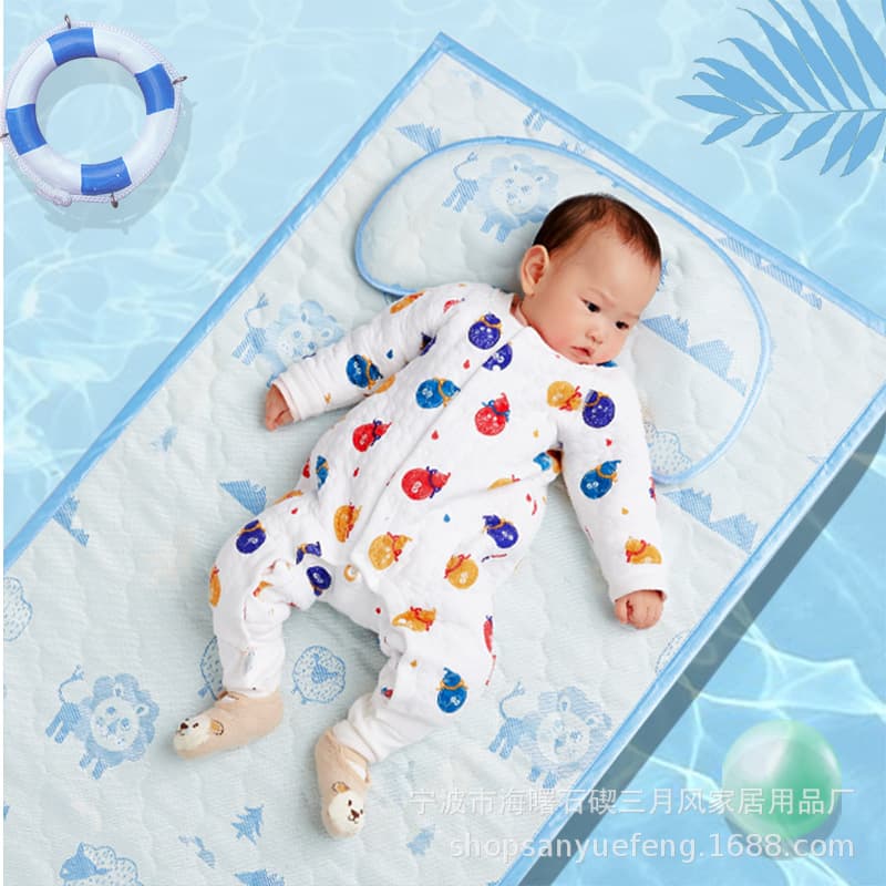 New type of baby crib cooling mat, ice silk, breathable, suitable for summer use, kindergarten nap mat for newborn babies.
