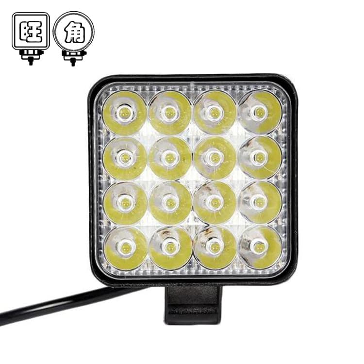 WJ Cross-border Square Mini 16-LED 48W Automotive Work Light Auxiliary Lamp Modified Headlight Spot Light