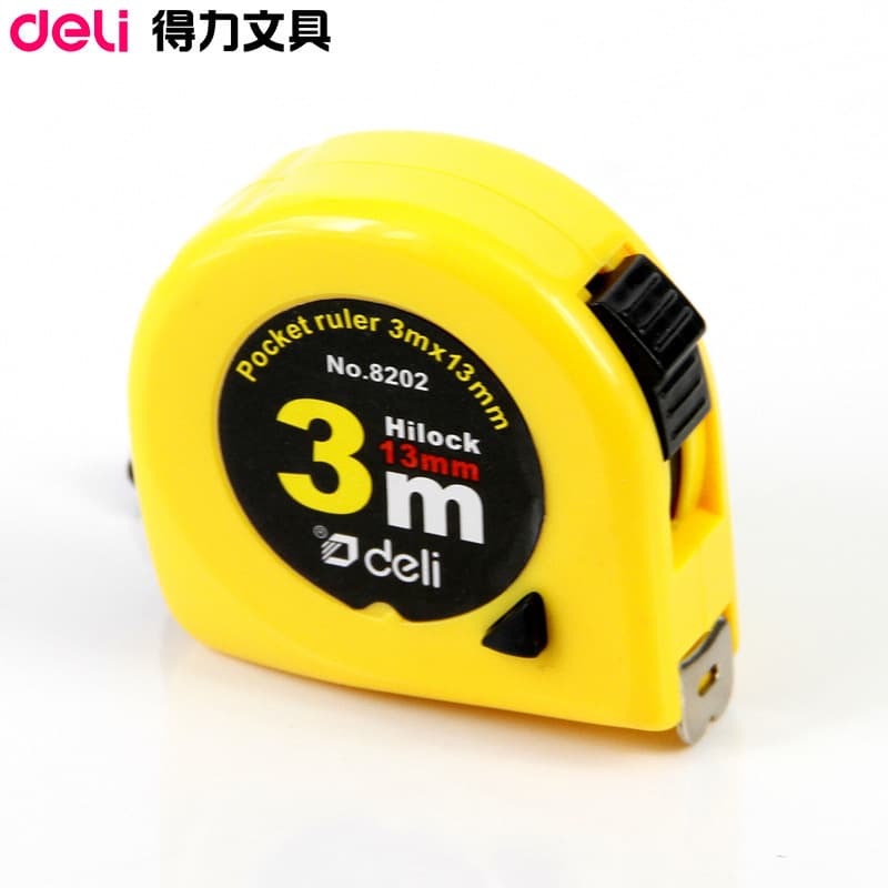 Genuine Deli 8202 High-Quality 3m Steel Tape Measure, 3m Tape Measure, Engineering Material Drop-Resistant, Accurate Measurement