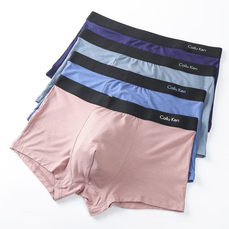 Modal Men's Underwear Mid-Waist Graphene Cotton Breathable Large Size Boxer Shorts Flat Angle Pants Four Corner Pants