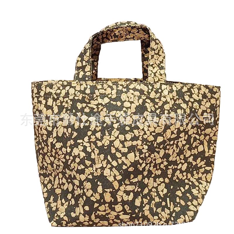 European and American minimalist cork tote bag, creative coffee ground cork handbag, ultra-light cork tote bag