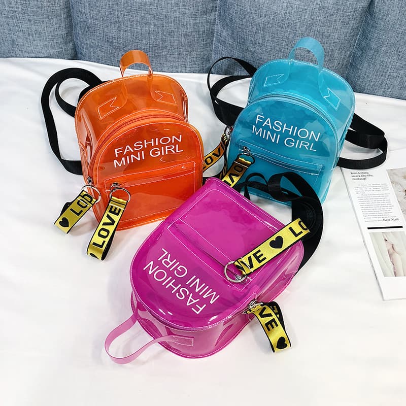 2020 New Transparent Women's Bag, Korean Style, Trendy Fashion Backpack, Casual and Versatile, Handbag, Small Backpack