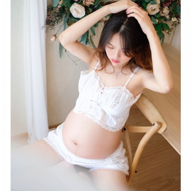 Maternity Photography Dress for Studio, Fresh and Simple Portrait Outfit, Stylish and Comfortable Maternity Art Photo Shoot for Expecting Mothers