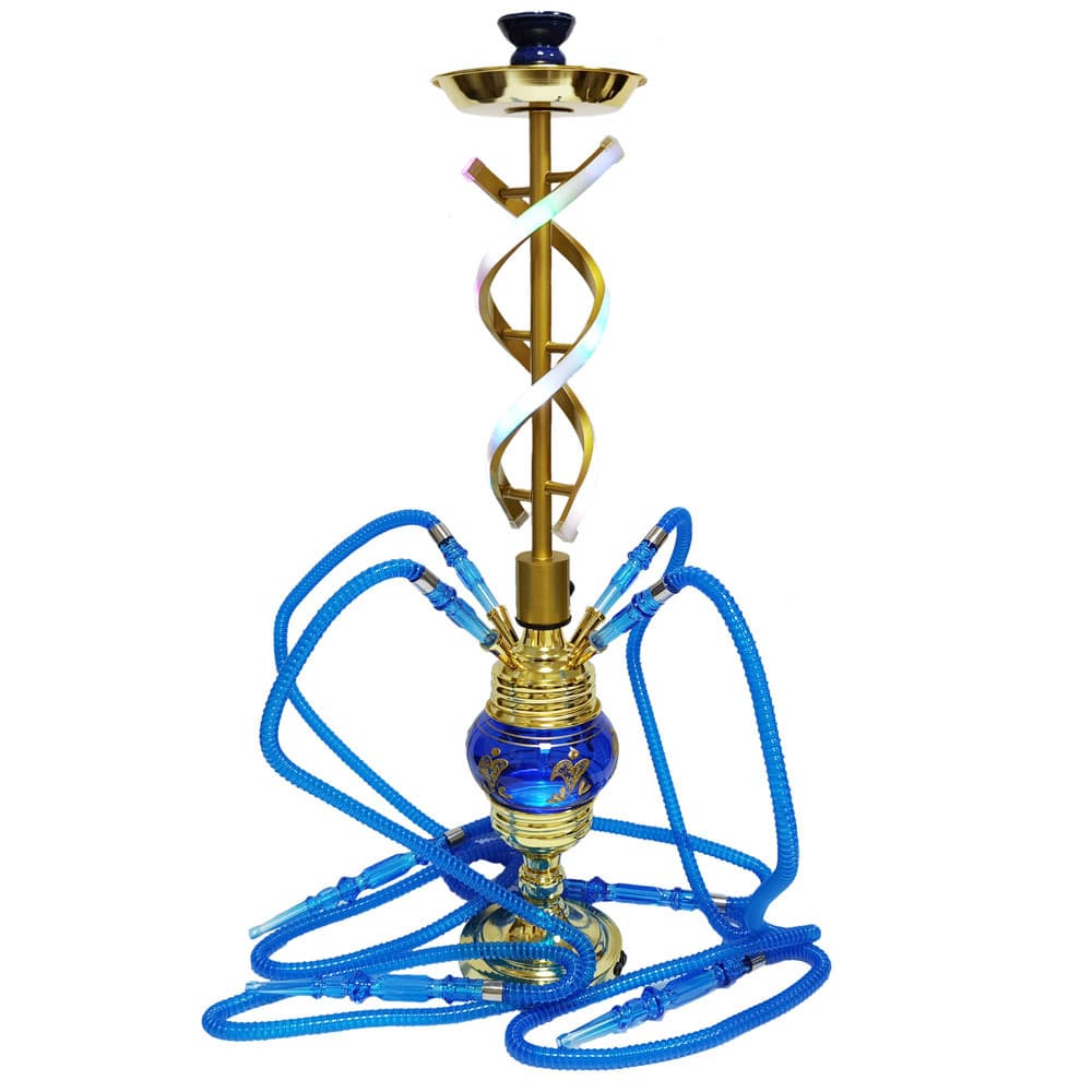 Cross-border factory source Arabic hookah full set bar four-person hookah with light aluminum alloy hookah set